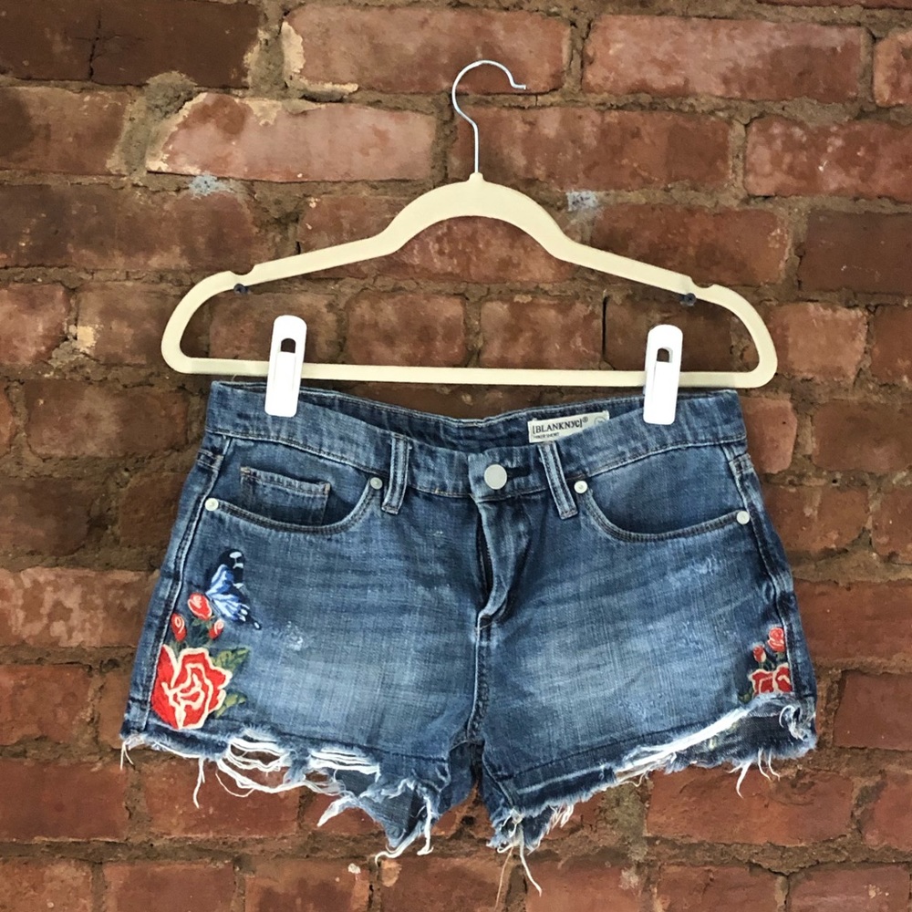Blank NYC jean shorts with roses